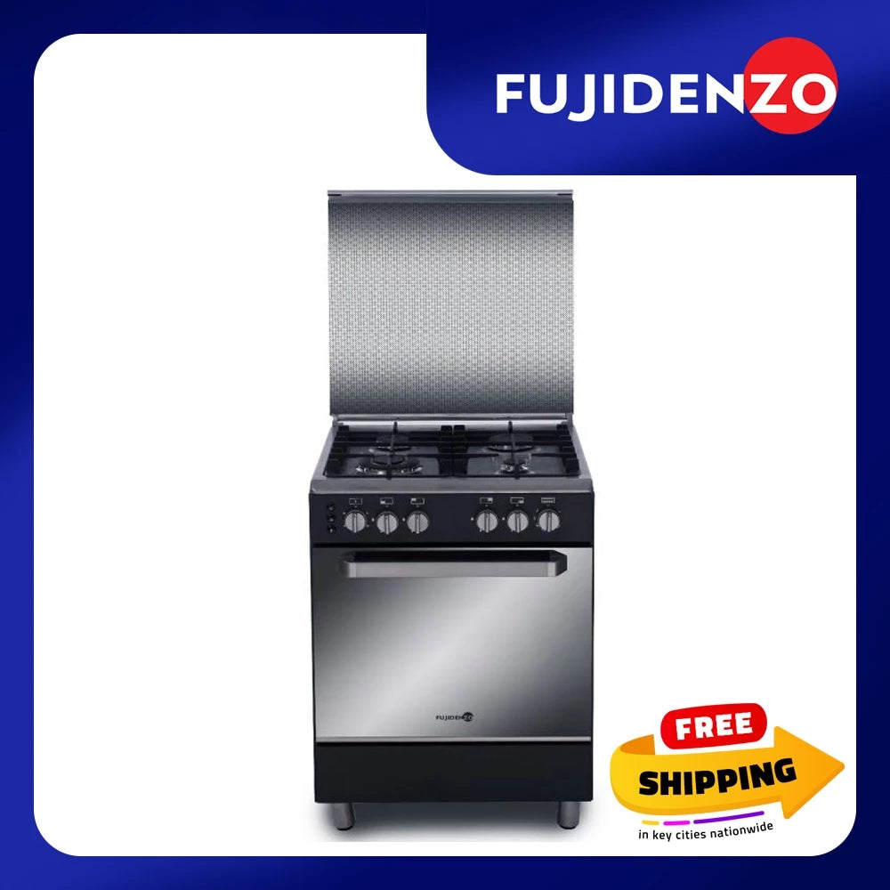 Fujidenzo 60 cm, 4 Gas Burner Cooking Range with Rotisserie FGR6640VTRCMB (Matte Black)