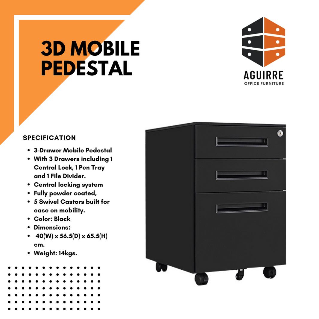 BLACK 3D MOBILE PEDESTAL