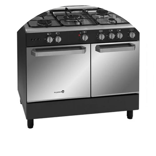 Fujidenzo 90 cm, 4 Gas Burner + 1 Electric Hot Plate Cooking Range FGR9641VCTRMB (Matte Black)