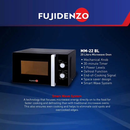 Fujidenzo 20-Liter capacity Microwave Oven MM22 BL (Black)