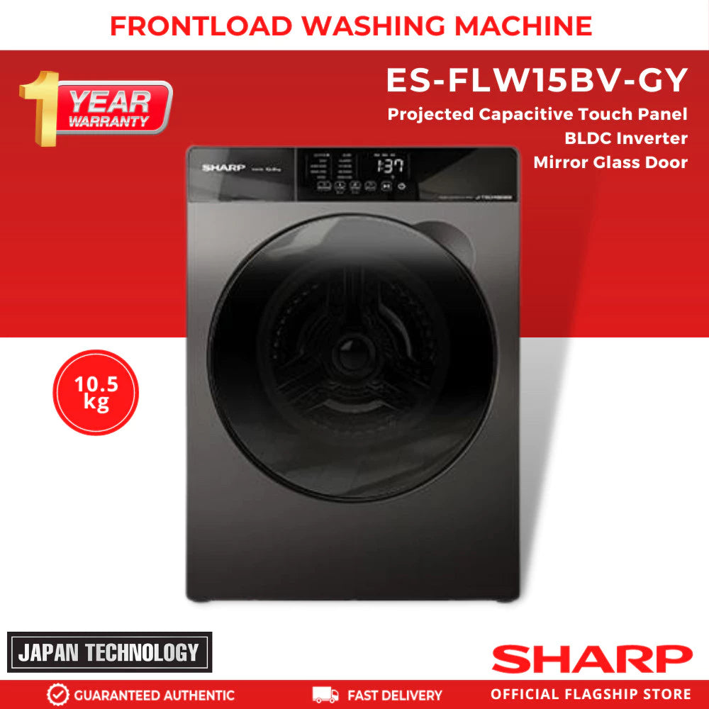 Sharp ES-FLW15BV-GY 10.5kg Front Load Washing Machine